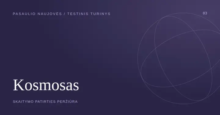 Testinio turinio viršelis: Kosmosas
