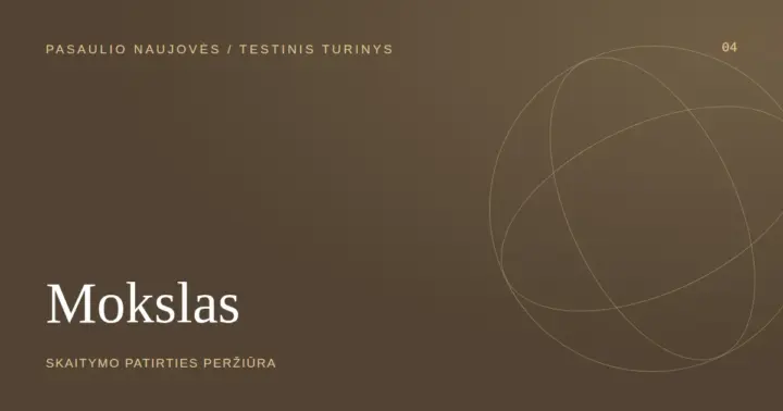 Testinio turinio viršelis: Mokslas