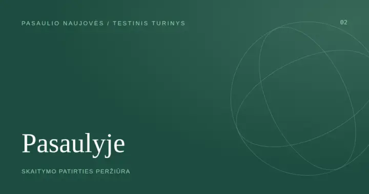 Testinio turinio viršelis: Pasaulyje
