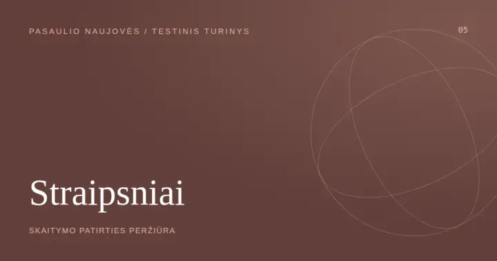 Testinio turinio viršelis: Straipsniai