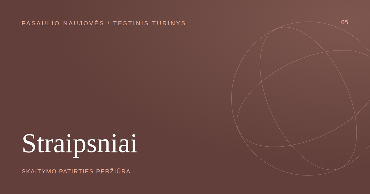 Testinio turinio viršelis: Straipsniai