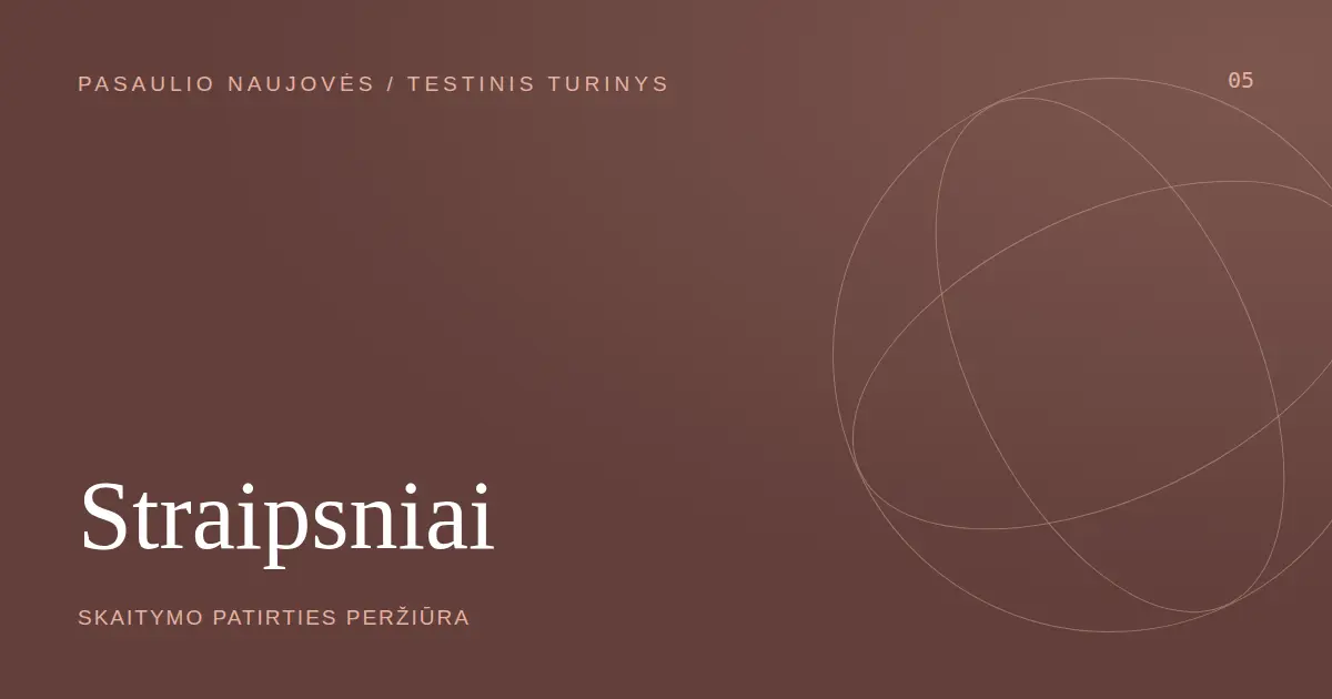 Testinio turinio viršelis: Straipsniai