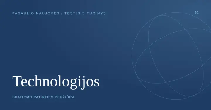 Testinio turinio viršelis: Technologijos